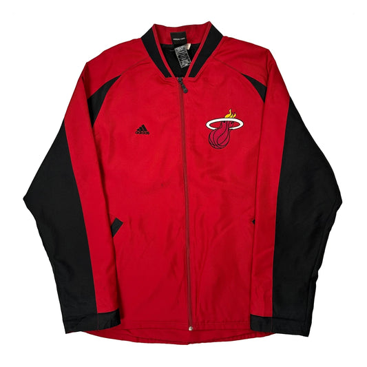Miami Heat Adidas Track Jacket - Large Red Polyester