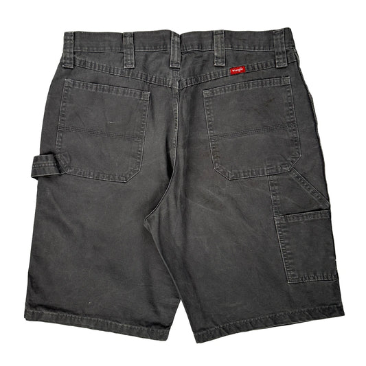 Wrangler Double Knee Carpenter Shorts - 34W 10L Grey Cotton