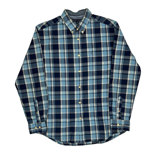 Tommy Hilfiger Checked Shirt - Large Blue Cotton