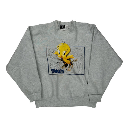 Warner Bros Cartoon Sweatshirt - Large Grey Cotton