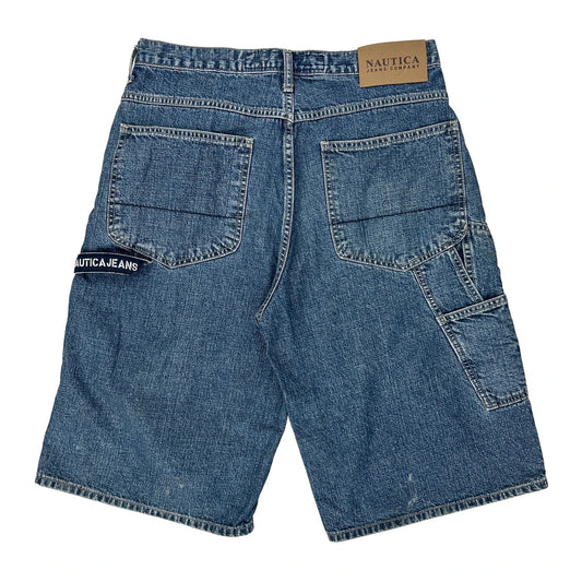 Nautica Cargo Denim Shorts - 31W 10L Blue Denim