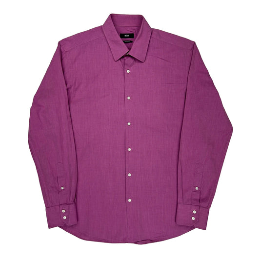 Vintage Boss Shirt - Large Purple Cotton
