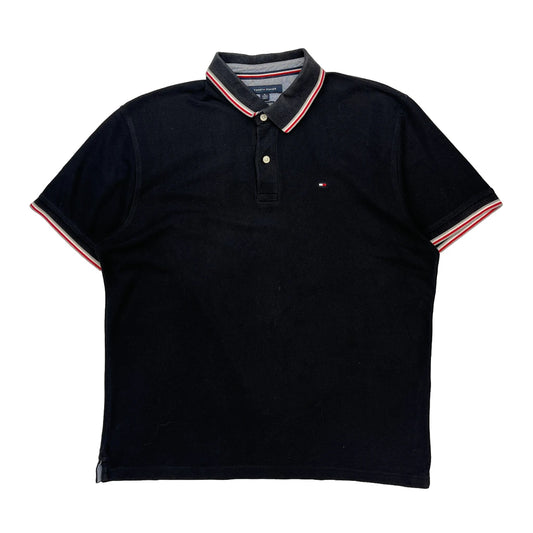 Tommy Hilfiger Striped Polo Shirt - XL Black Cotton