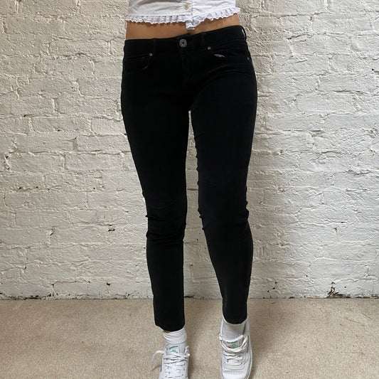 Vintage black Rifle Cord Trousers - womens 30" waist