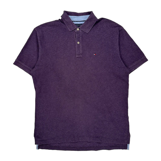 Tommy Hilfiger Polo Shirt - Large Purple Cotton