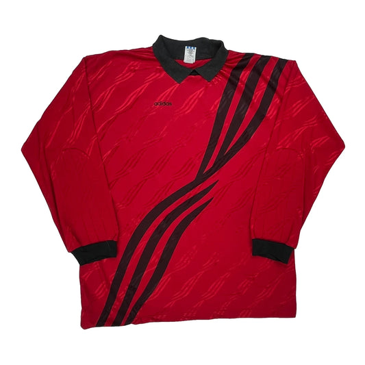 Made In USA 80S 90S Adidas Goalkeepers Long Sleeve Long Sleeve T-Shirt - XL Red Cotton
