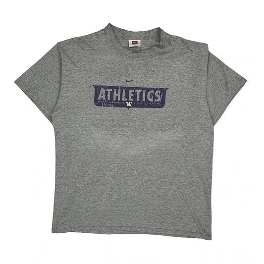 University Of Washington Athletics Nike Graphic T-Shirt - XL Grey Cotton