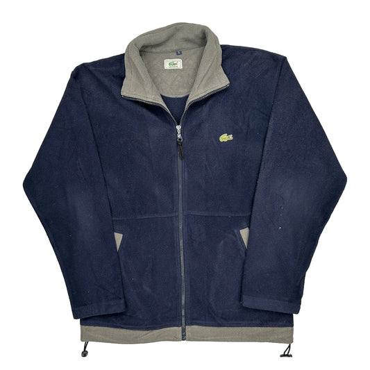 Lacoste Fleece Jacket - Small Grey Polyester