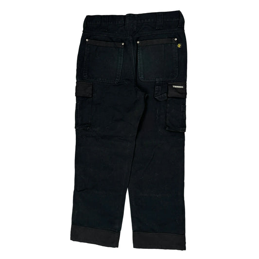 Terra Cargo Trousers - 32W 30L Black Cotton