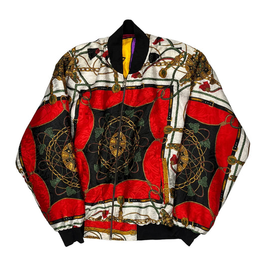 Unbranded Graphic Bomber Jacket - XL Black Polyester