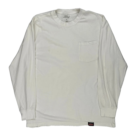Dickies Long Sleeve T-Shirt - XL White Cotton