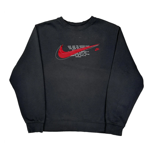 Nike Graphic Sweatshirt - Large Black Cotton
