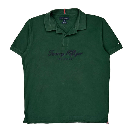 Tommy Hilfiger Polo Shirt - Large Green Cotton