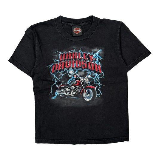 Kids Harley Davidson Iron Valley T-Shirt - Medium Black Cotton