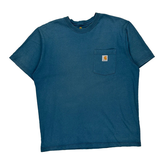 Carhartt T-Shirt - Large Blue Cotton