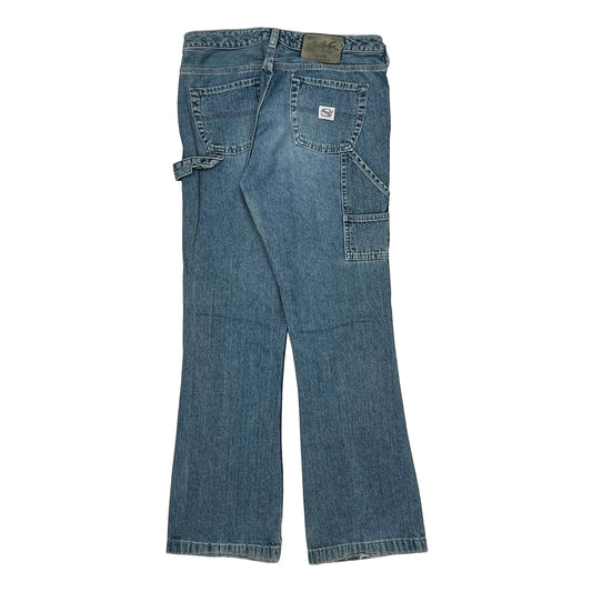 Silver Carpenter Jeans - 32W UK 12 Blue Cotton