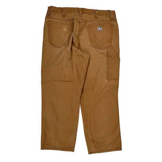 Made In USA Tyndale Carpenter Trousers - 36W 30L Brown Cotton