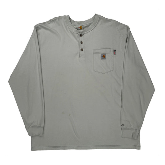 Carhartt Long Sleeve T-Shirt - 2XL Grey Cotton