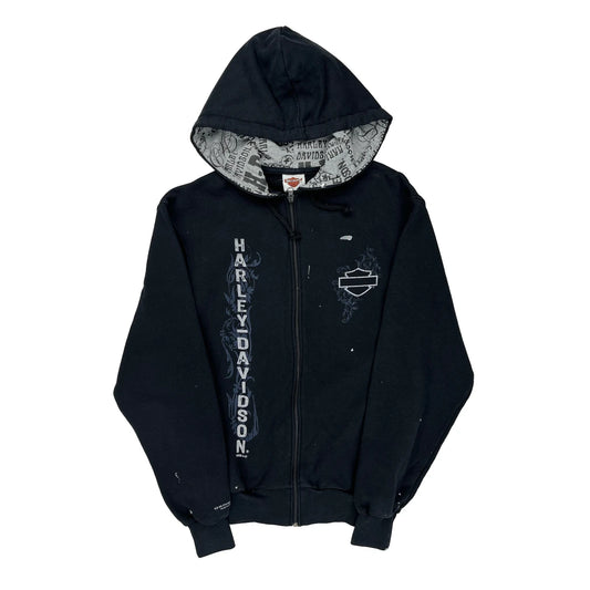 Motorcycles Harley Davidson Graphic Hoodie - Medium Black Cotton