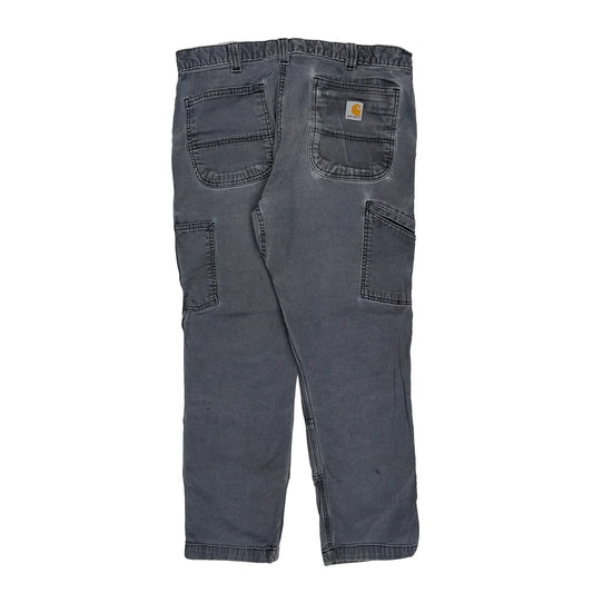 Carhartt Double Knee Carpenter Trousers - 34W 28L Grey Cotton