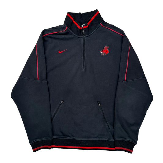 Sports Team Logo Nike 1/4 Zip - XL Black Cotton Blend