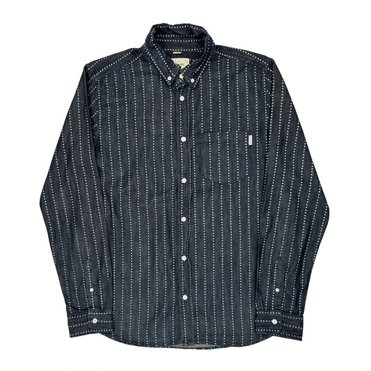 Carhartt Slim Patterned Shirt - Large Blue Cotton