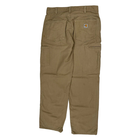 Carhartt Carpenter Trousers - 34W 32L Khaki Cotton