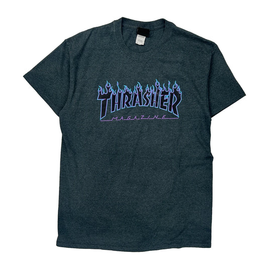 Thrasher Graphic T-Shirt - Large Blue Cotton