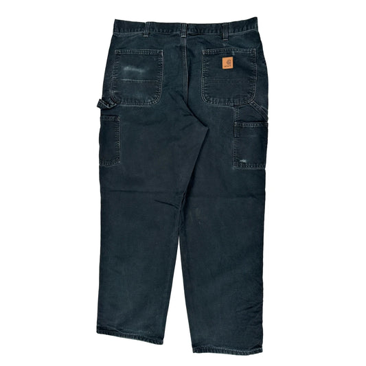 Carhartt Double Knee Carpenter Trousers - 36W 31L Black Cotton