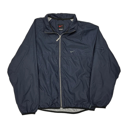 Nike Windbreaker - Large Navy Polyester