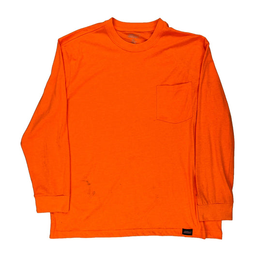 Dickies Long Sleeve T-Shirt - 2XL Orange Polyester Blend