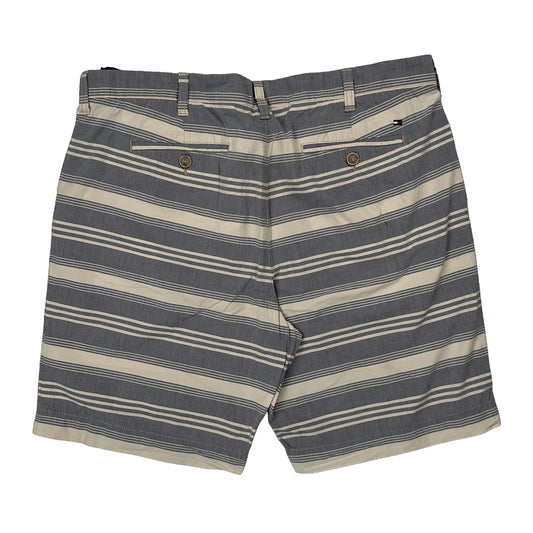 Tommy Hilfiger Striped Chino Shorts - 38W 10L Grey Cotton
