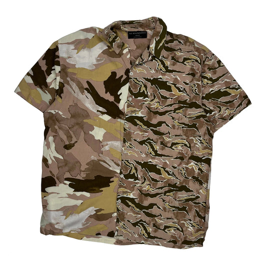 No Boundaries Camo Short Sleeve Shirt - Large Camo Cotton