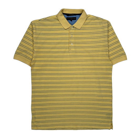 Tommy Hilfiger Striped Polo Shirt - Medium Yellow Cotton