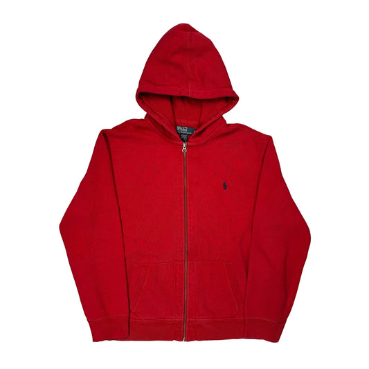 Vintage Polo By Ralph Lauren Hoodie - 2XL Red Cotton