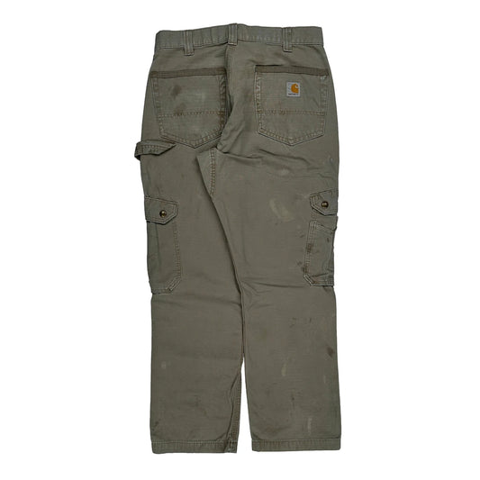 Carhartt Double Knee Cargo Trousers - 30W 29L Grey Cotton