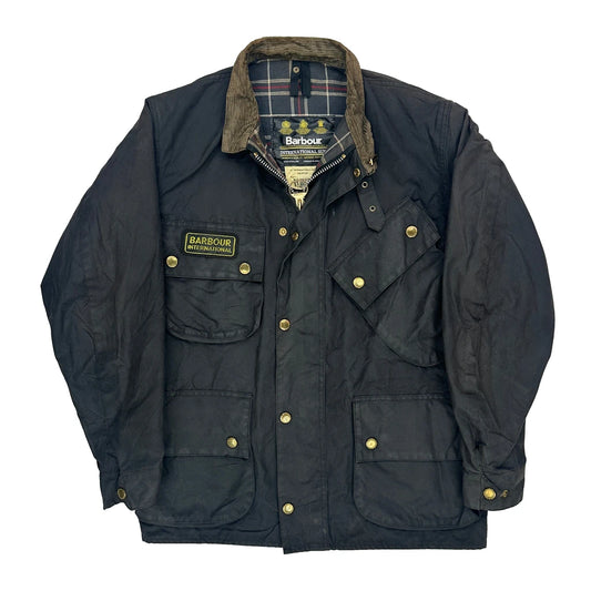 International Suit Barbour A7 International Wax Jacket - Small Black Cotton