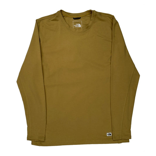 The North Face Long Sleeve T-Shirt - XL Khaki Cotton