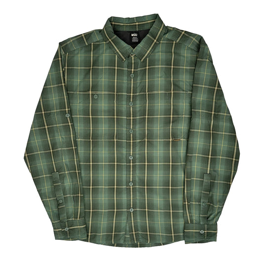 Rei Checked Shirt - Medium Green Nylon