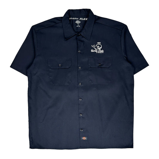 Dickies Flex Dickies Short Sleeve Shirt - Large Navy Cotton Blend