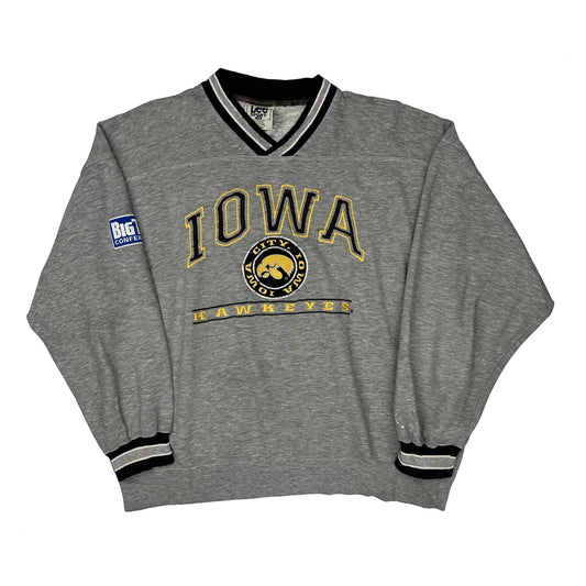 University Of Iowa Hawkeyes Lee Sport College Sweatshirt - XL Grey Cotton Blend