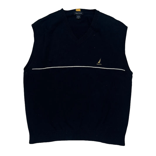 Nautica Sweater Vest - XL Navy Cotton
