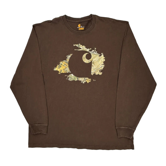 Original Fit Carhartt Graphic Long Sleeve T-Shirt - XL Brown Cotton