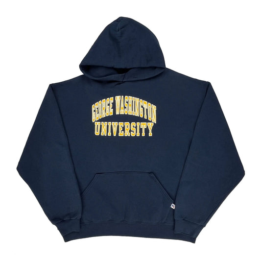George Washington University Russell Athletic College Hoodie - XL Navy Cotton