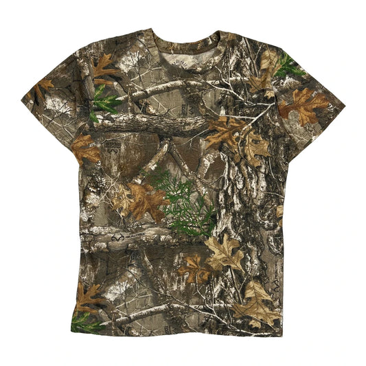Realtree Camo T-Shirt - Large Brown Cotton Blend
