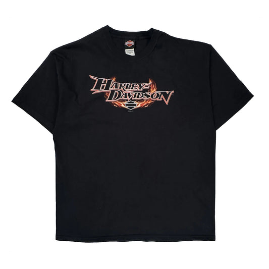 Vintage Freedom Harley Davidson Graphic T-Shirt - 2XL Black Cotton