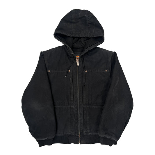 Faded Dickies Workwear Jacket - Medium Black Cotton