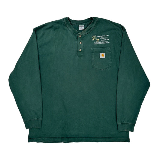 Anniversary 2004 Carhartt Long Sleeve T-Shirt - XL Green Cotton
