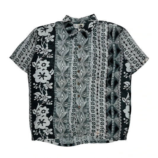Kennington Floral Hawaiian Shirt - Large Black Viscose