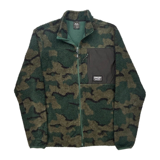Oakley Camo Fleece Jacket - Medium Khaki Polyester